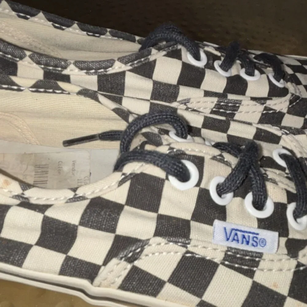 Vans UltraCush Black White Canvas Checkered Lace Up Men's Casual Sneakers size 4